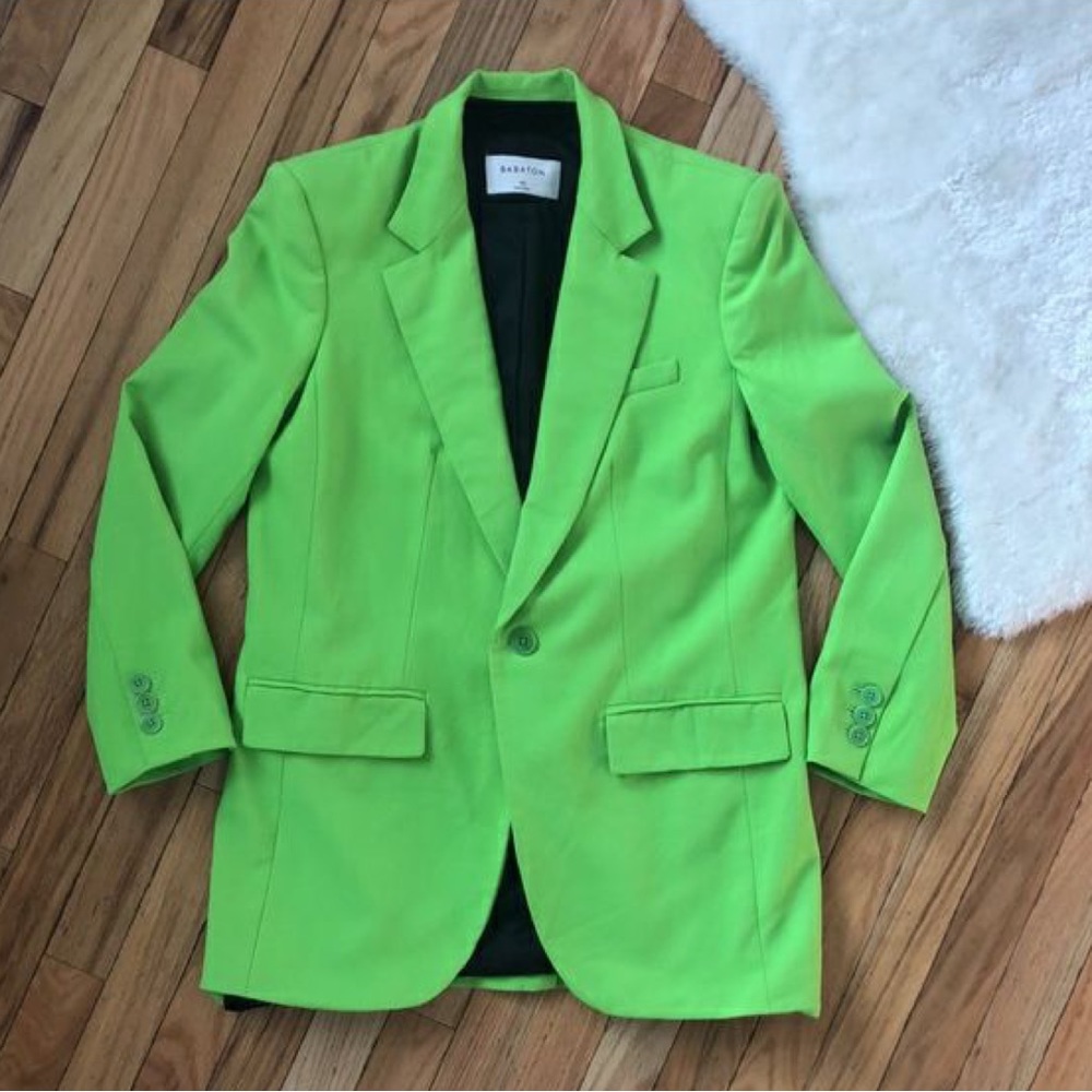 ISO Aritzia Babaton Agency Blazer in Neon Lime Green S M or L - Picture 2 of 5
